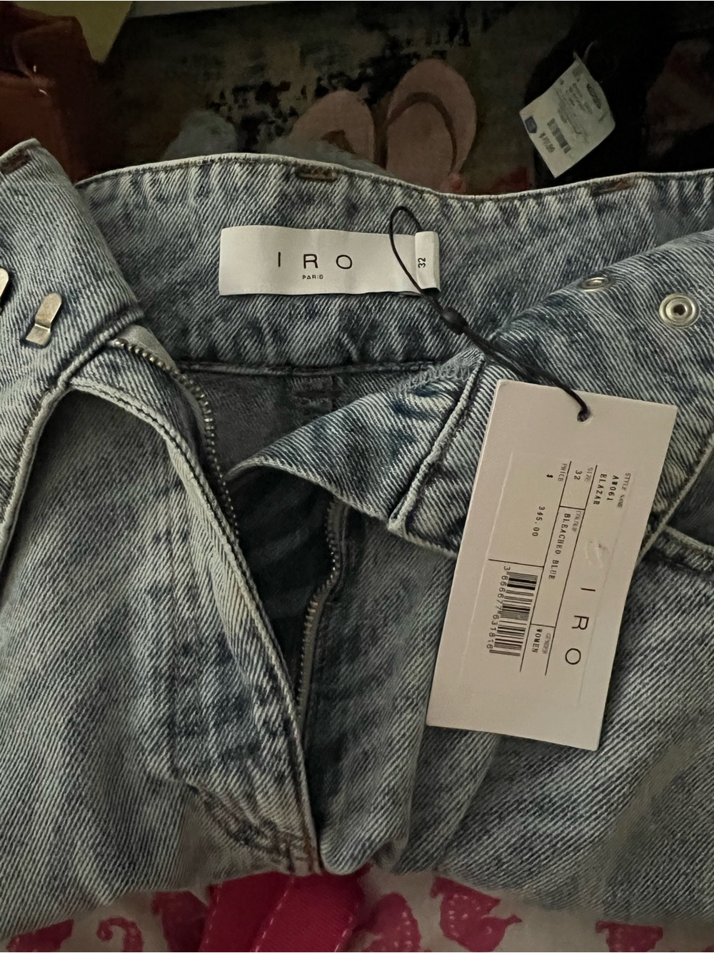 IRO Light Wash Blue Denim Jeans. Sz 32 European but 00 for US